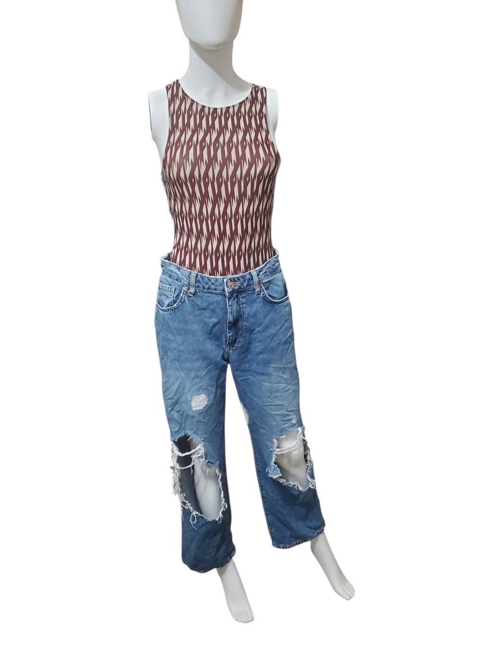 Forever 21 Premium Distressed Boyfriend Jeans Size 28 Blue